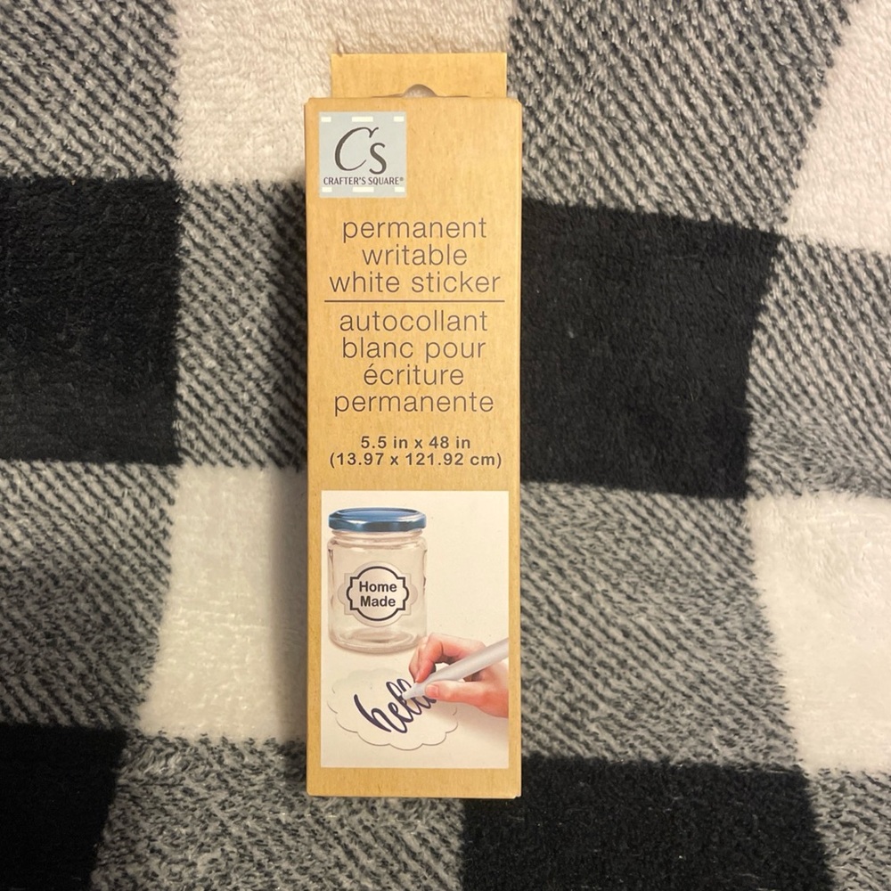 Crafters Square White Writeable Vinyl Roll Sticker Hobby Craft Decal 5.5 x 48 in
